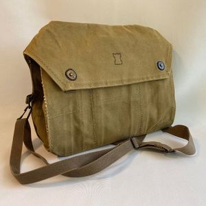 Vintage Canvas military messenger bag adjustable shoulder strap
